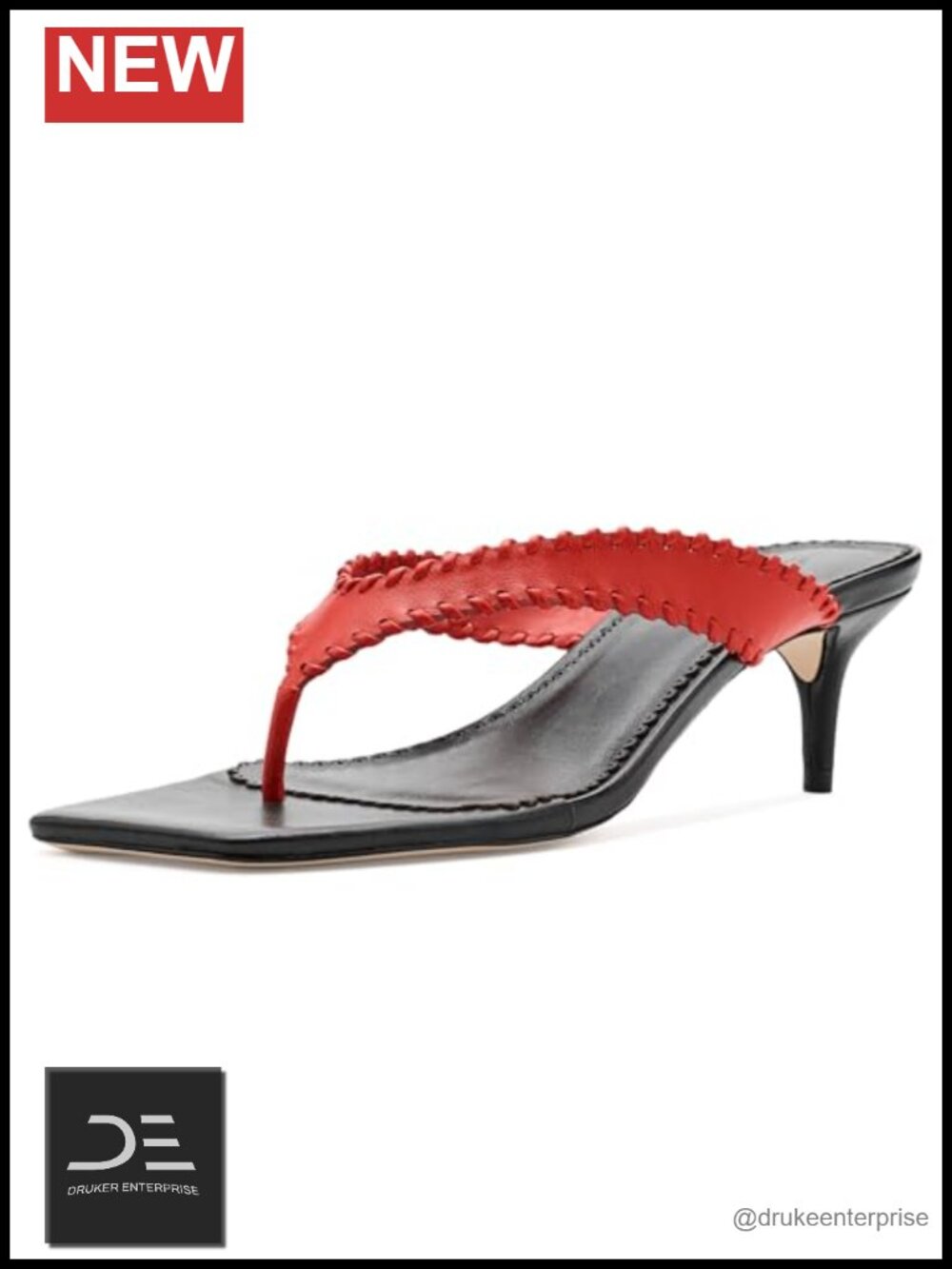 Cinq à Sept Leather Kitten Heel Sandals, Whipstitch, Slip On